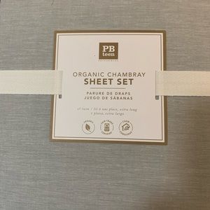 PBTeen Organic Chambray Sheet Set